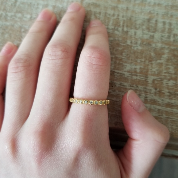 14k Gold Bubble Half Eternity Band - Picture 4 of 6